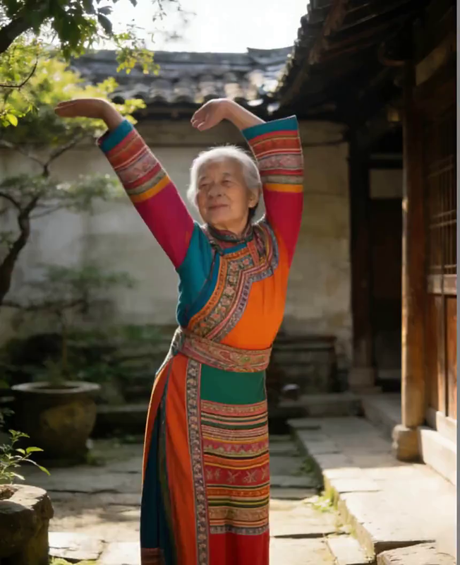 奶奶炸街舞 AI视频模板效果预览