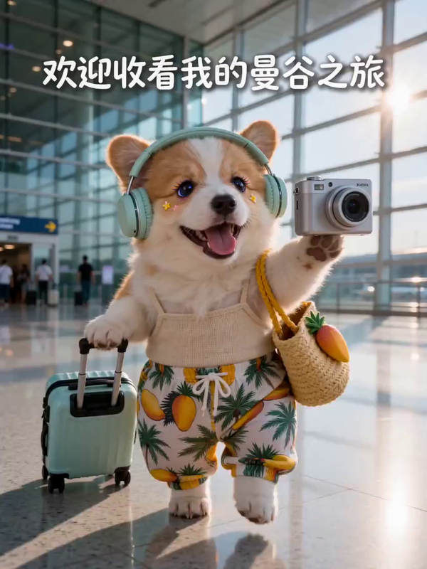 萌宠曼谷之旅 AI视频模板效果预览