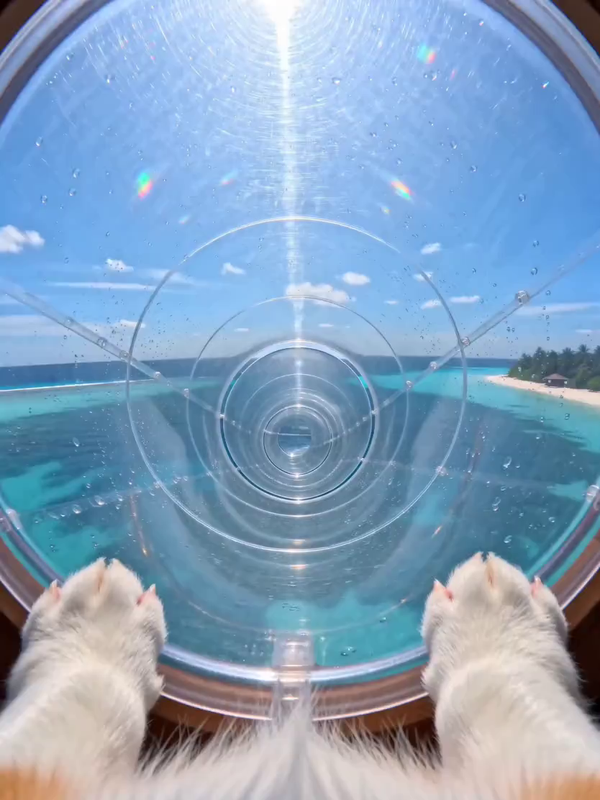 宠物海洋滑梯 AI视频模板效果预览
