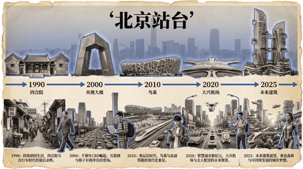 老北京到新地标 AI图片模板效果预览