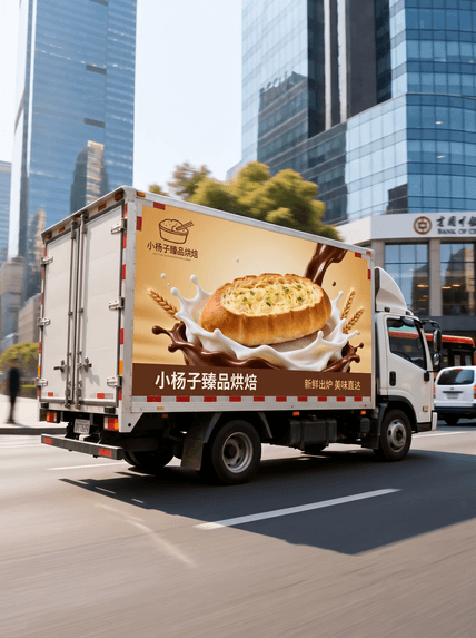 户外移动广告车 AI视频模板效果预览