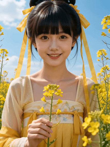 在花田里惊艳变身 AI视频模板效果预览