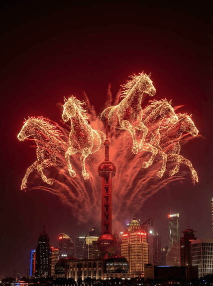 烟花狂欢 AI图片模板效果预览