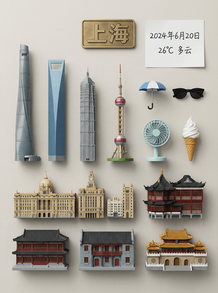 定制专属城市冰箱贴 AI图片模板效果预览