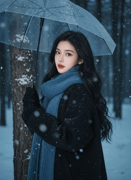 冬夜胶片感 AI图片模板效果预览