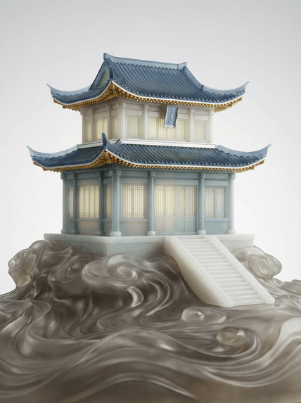 中式水榭 AI图片模板效果预览