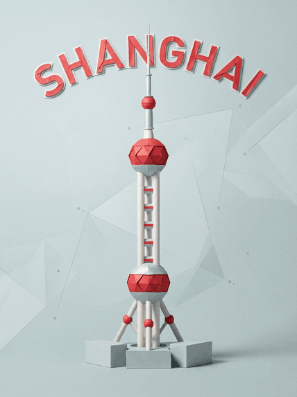手工折纸版东方明珠 AI图片模板效果预览