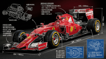F1赛车一键工程示意图 AI图片模板效果预览
