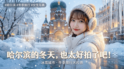 极寒氛围时尚封面 AI图片模板效果预览