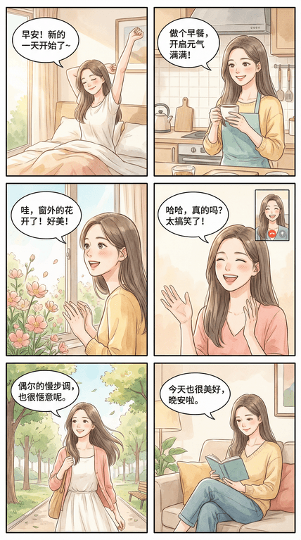 我的六格漫画 AI图片模板效果预览